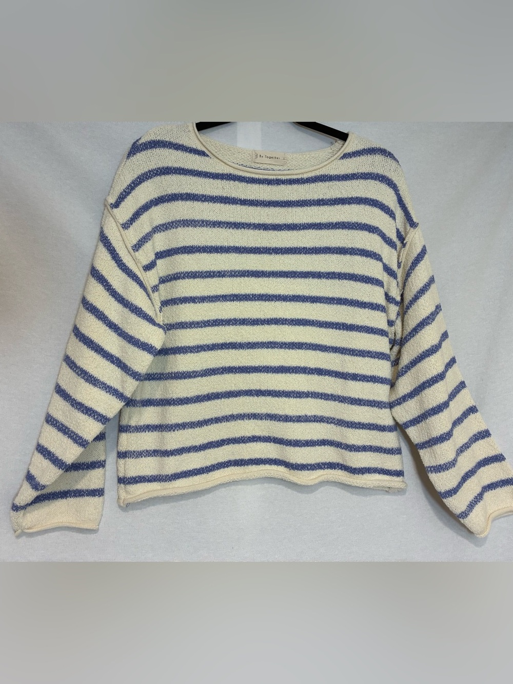 By Together Knit Striped Sweater Women’s Size Small Coastal Beach Classic Light
